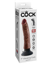 King Cock 7" Vibrating Cock - Brown