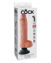 King Cock 10' Vibrating Cock w/Balls - Flesh