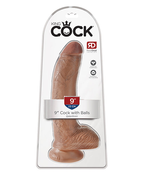 King Cock 9' Cock w/Balls - Tan