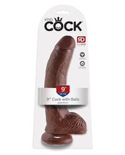 King Cock 9' Cock w/Balls - Brown