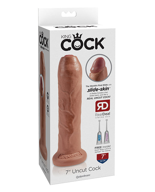 King Cock 7' Uncut Dildo - Tan