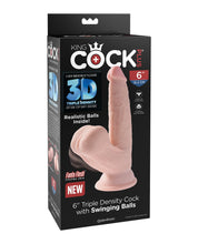 King Cock Plus 6' Triple Density Cock w/Swinging Balls - Ivory