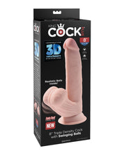 King Cock Plus 8' Triple Density Cock w/Swinging Balls - Ivory