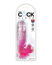 King Cock Clear 6' Cock w/Balls - Pink