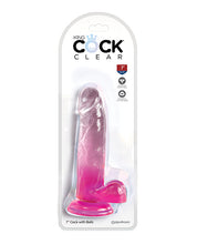 King Cock Clear 7' Cock w/Balls - Pink
