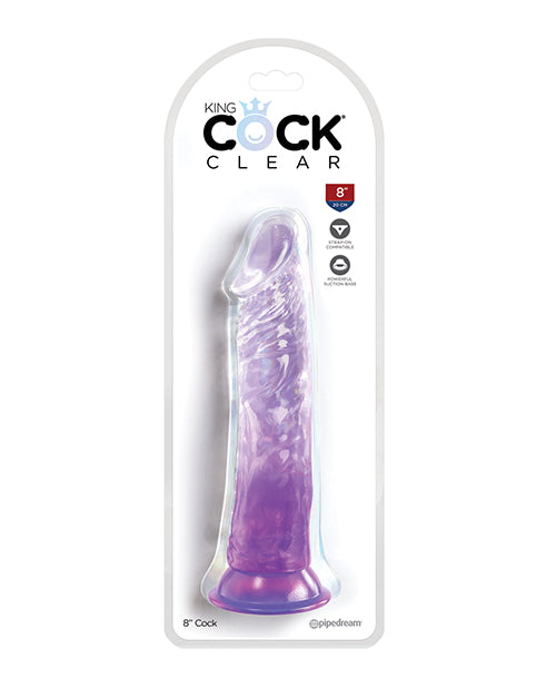 King Cock Clear 8' Cock - Purple