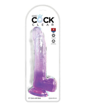 King Cock Clear 9' Cock w/Balls - Purple