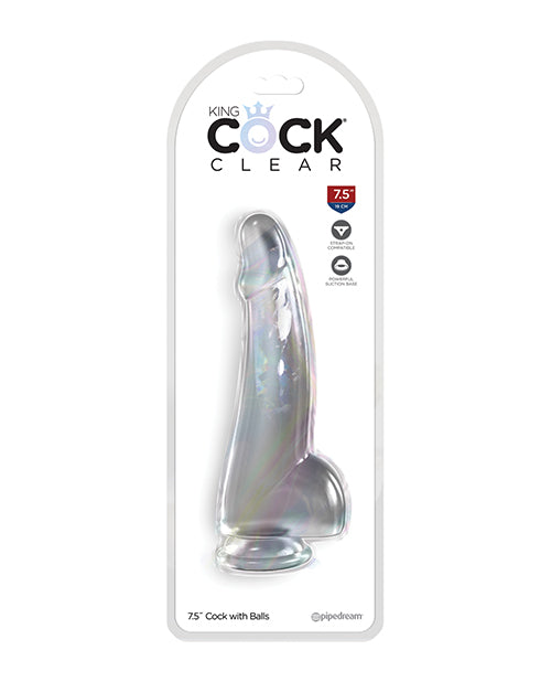 King Cock Clear 7.5' Cock w/Balls - Clear
