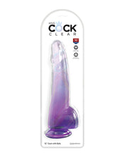 King Cock Clear 10' Cock w/Balls - Purple