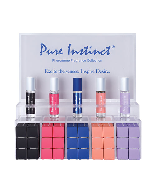 Pure Instinct Pheromone Perfume Oil Roll On Acrylic Display w/Testers - 10.2 ml Display of 36