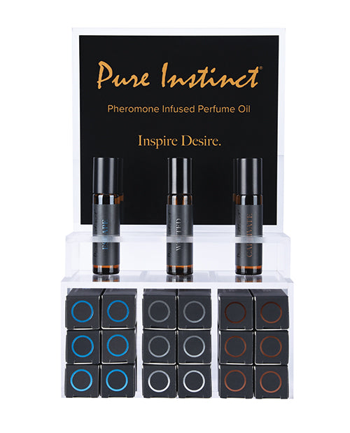 Pure Instinct Mens Collection Pheromone Perfume Oil Display with Testers - 22 pcs