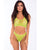 Pink Lipstick Festival Flirt Bra Set Green M/L