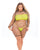 Pink Lipstick Dance With Me Large Fishnet Romper, Bandeau Top & G-String (Fits up to 3X) Neon Yellow QN