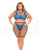 Pink Lipstick Brace for Impact Large Fishnet Top, Shorts, Bra & Thong (Fits up to 3X) Neon Blue QN
