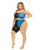 Pink Lipstick Block You Out Bandeau & Bottom Black/Blue QN