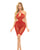 Pink Lipstick Fill Me In Bodystocking Red O/S