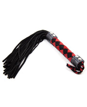 Plesur 15' Leather Flogger - Black/Red