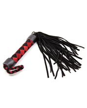 Plesur 15' Leather Flogger - Black/Red