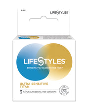 Lifestyles Ultra Sensitive Titan Condoms - Pack of 3