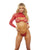 Fishnet Bra w/Neck Crop Top Red O/S