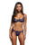 Electric Shimmer Metallic Two-Tone Floral Embroidered Lace & Satin Bra & Panty - Violet SM