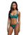 Electric Crush Metallic Floral Embroidered Lace Bra & Thong 2 pc Set - Teal XL