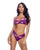 Flower Halter Cut Out Tie Back Top w/Panty 2 pc Set - Purple S/M