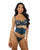 Eden Scalloped Eyelash Lace & Wet Look Waspie 3 pc Set - Teal SM