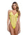 Kiss & Bloom Floral Eyelash Lace and Mesh Teddy - Yellow MD