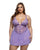 Paradise Dream Lace and Mesh Babydoll w/Thong - Lilac 1X/2X