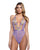 Peony Blossom Embroidered Halter Top Teddy - Lilac LG