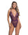 Floral Lace Fetish Teddy - Purple S/M