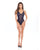 Rene Rofe Crotchless Mesh & Lace Teddy Navy M/L