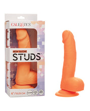 Silicone Studs Neon 6' Dildo - Orange