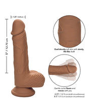 Studs Dual Density Silicone 5" Dildo - Brown