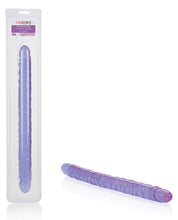 17' Slim Jim Duo Veined Super Slim Dong - Reflective Gel Purple