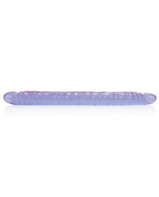 17' Slim Jim Duo Veined Super Slim Dong - Reflective Gel Purple