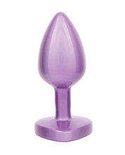 Jewel Amethyst Heart Butt Plug - Small, Purple