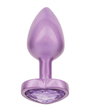 Jewel Amethyst Heart Butt Plug - Small, Purple