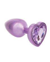 Jewel Amethyst Heart Butt Plug - Small, Purple