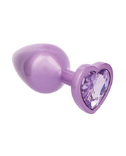 Jewel Amethyst Heart Butt Plug - Large, Purple