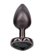 Jewel Black Diamond Heart Butt Plug - Small, Black