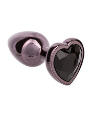 Jewel Black Diamond Heart Butt Plug - Small, Black