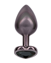 Jewel Black Diamond Heart Butt Plug - Large, Black