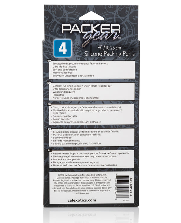 Packer Gear 4' Silicone Packing Penis - Black