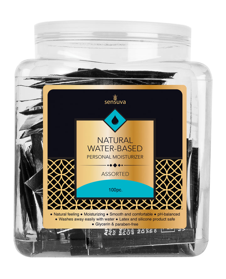 Sensuva Natural Water Based Personal Moisturizer Display - Unscented Tub of 100
