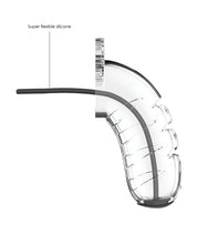 Shots Man Cage 4.5' w/Silicone Urethral Sounding - Clear