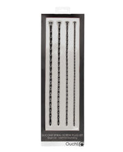 Shots Ouch Beginner's Urethral Sounding Silicone Spiral Screw Plug Set - Black