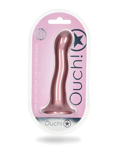 Shots Ouch 7' Curvy G-Spot Dildo - Rose Gold