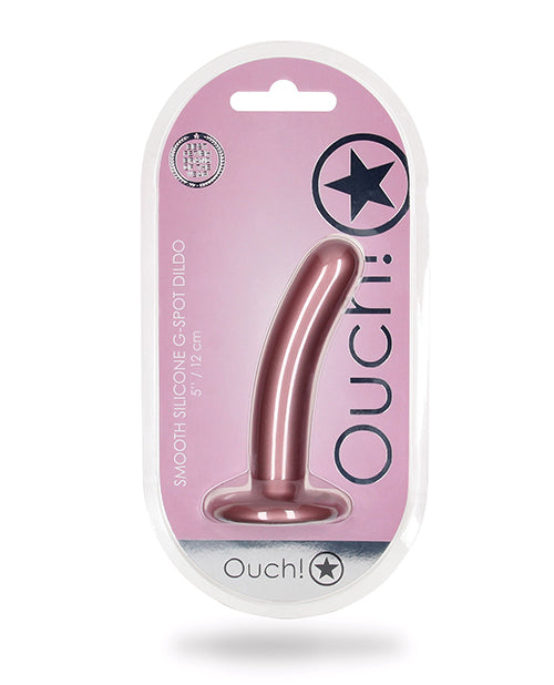 Shots Ouch 5' Smooth G-Spot Dildo - Rose Gold